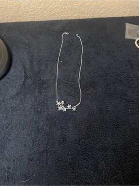 Delicate Silver Floral Cluster Necklace for Women